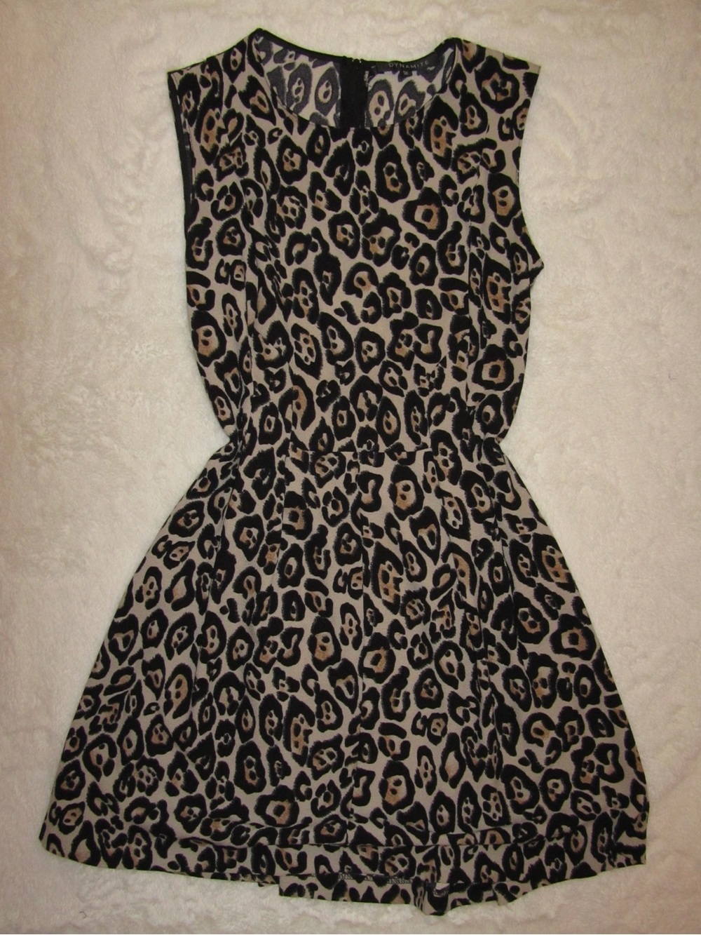 Dynamite Leopard Print Sleeveless Dress in Black & Tan